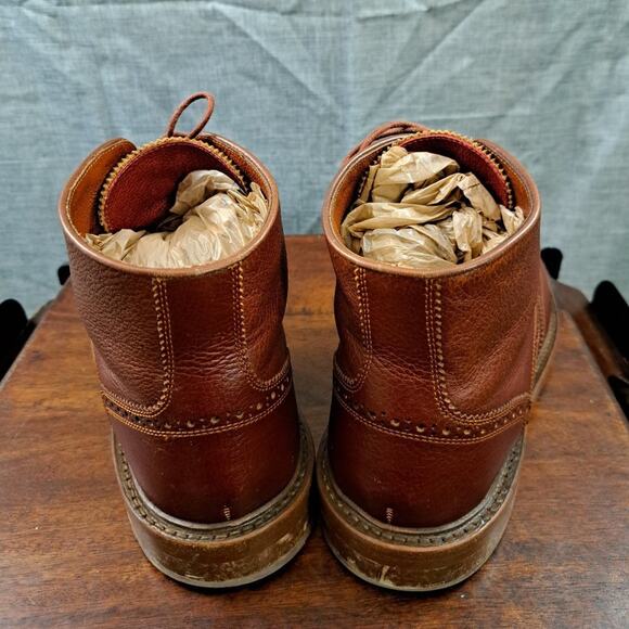 Florsheim by Duckie Brown Wingtip Dress Boots Brogue Leather Mens size 10 D - Picture 6 of 13